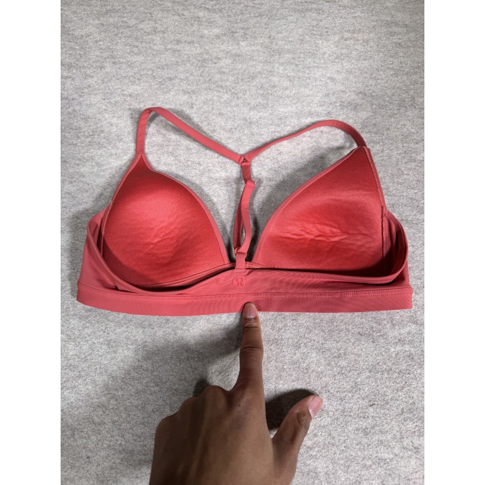 Lululemon Simply There Triangle Bralette Women Rustic Coral Minimal T Back Strap - Picture 3 of 7